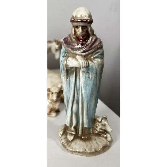 Vintage Holland Mold Christmas Nativity Set 14 Piece Hand Painted Large 1967 - Picture 12 of 16